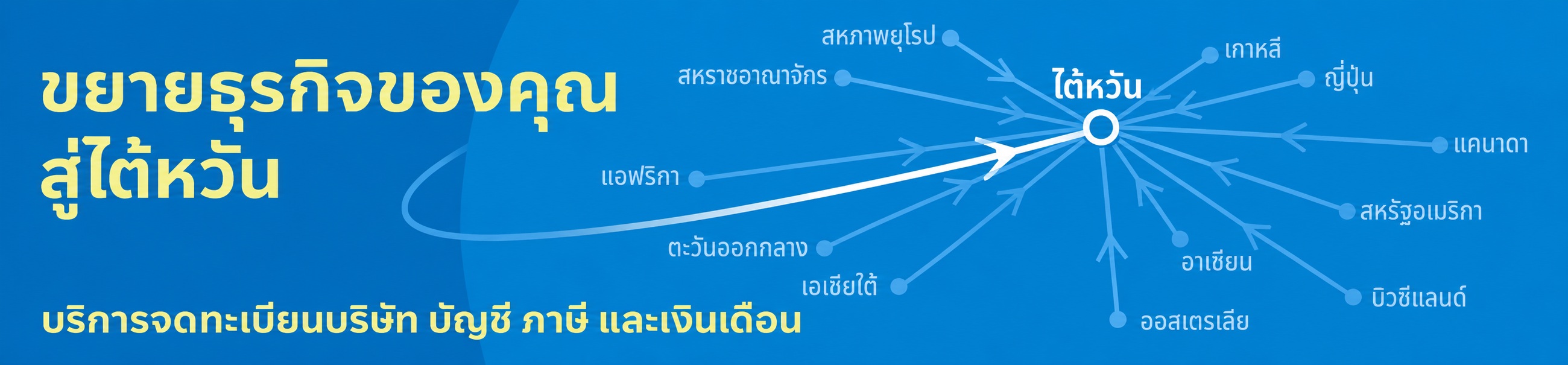 ขยายธุรกิจของคุณสู่ไต้หวัน: บริการจดทะเบียนบริษัท บัญชี ภาษี และเงินเดือน